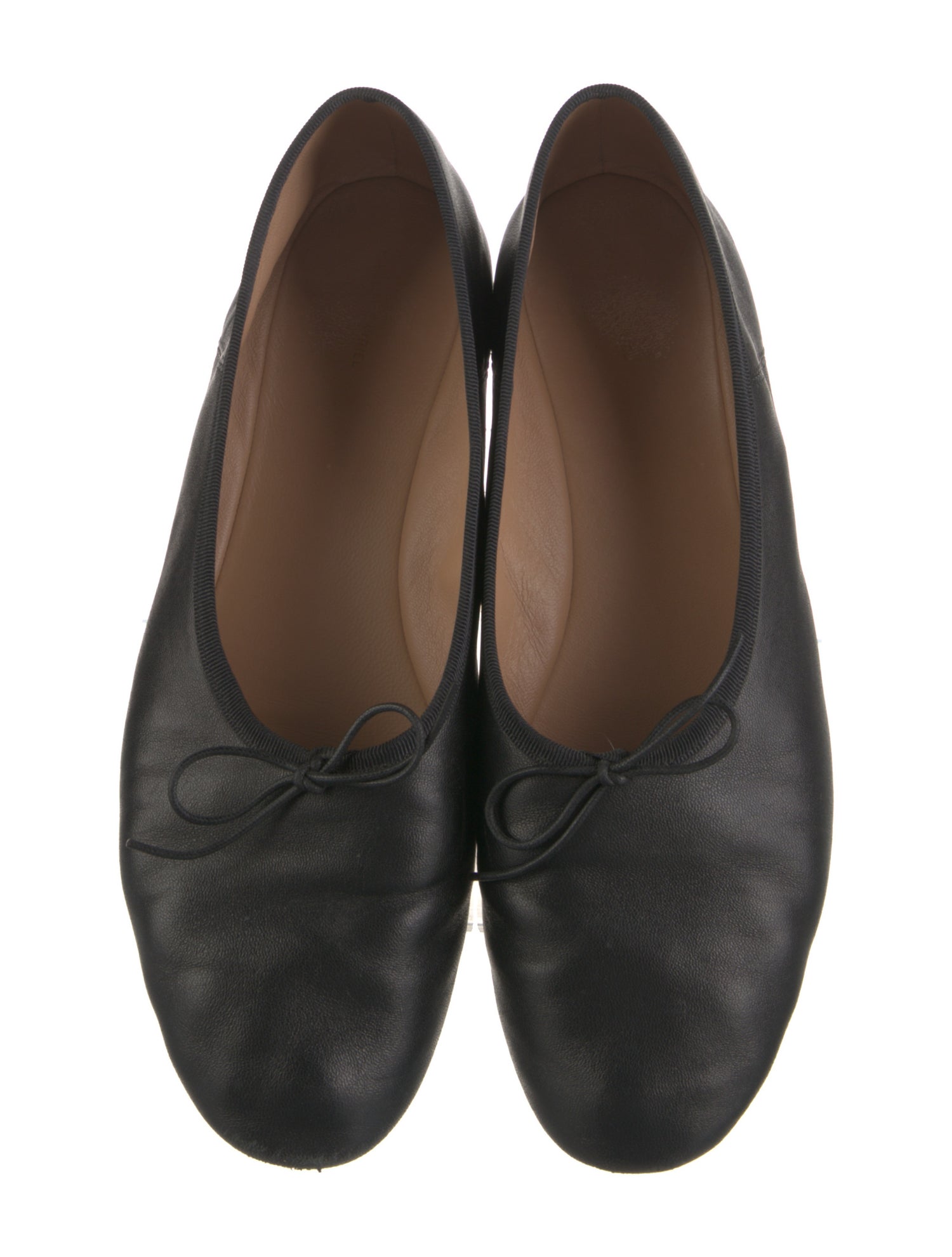 Mansur Gavriel Leather Bow Accents Ballet Flats